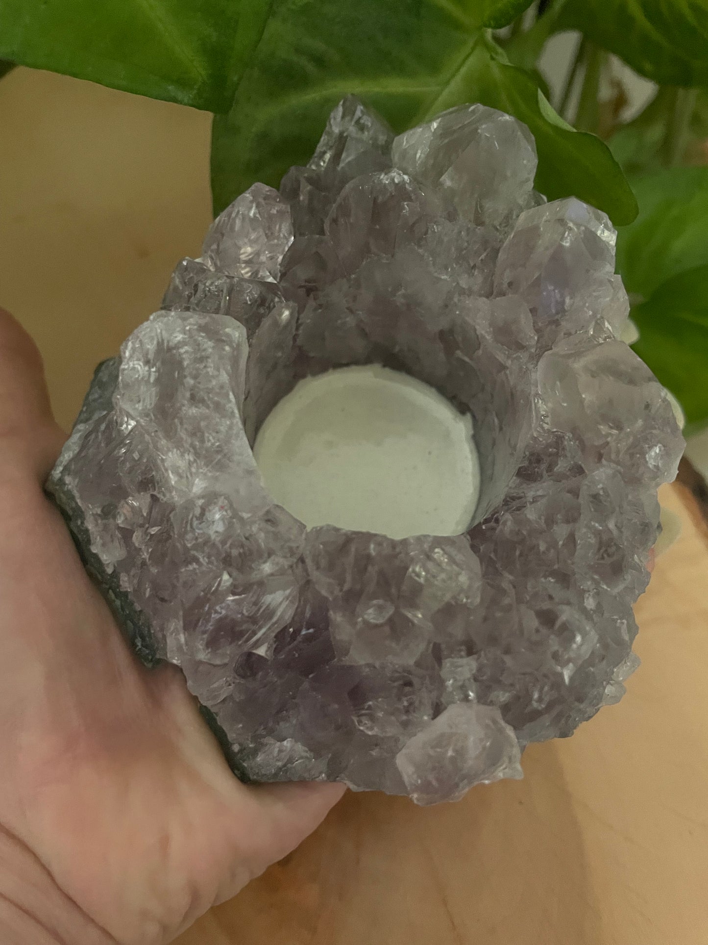 Amethyst tea light holder