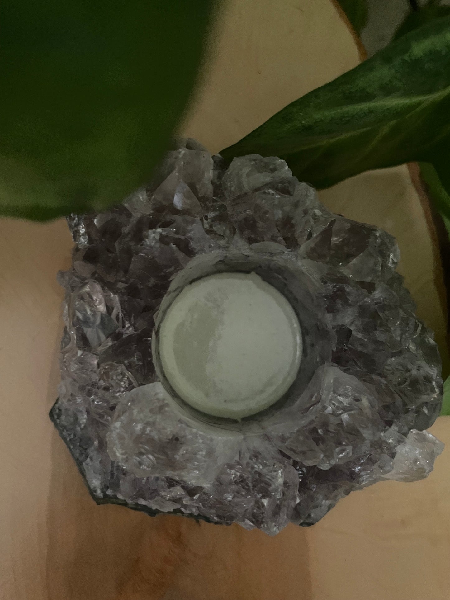 Amethyst tea light holder