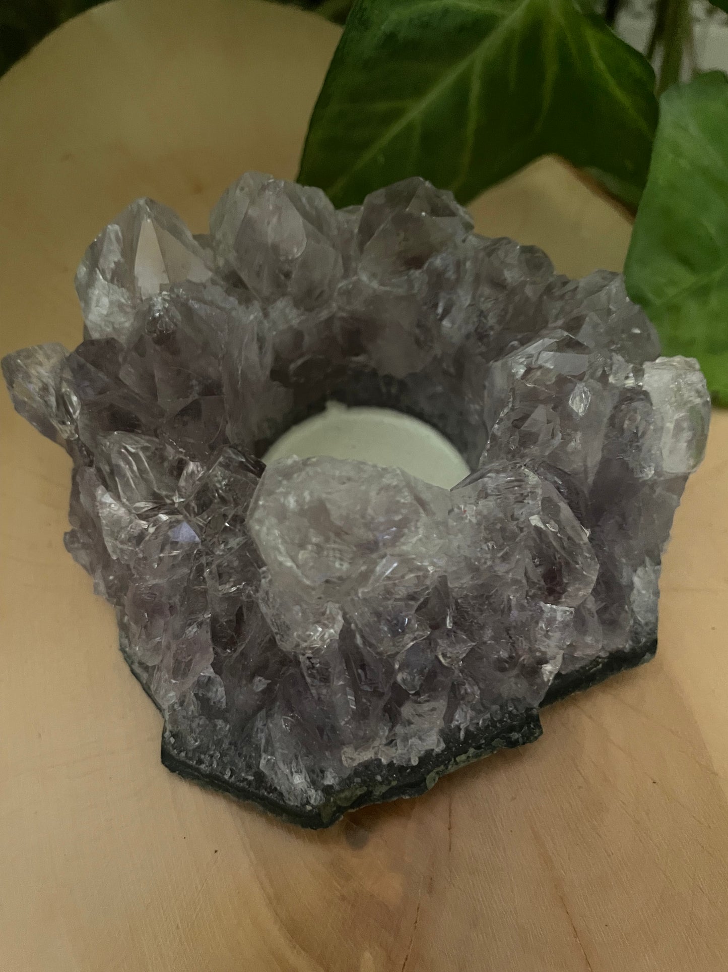 Amethyst tea light holder