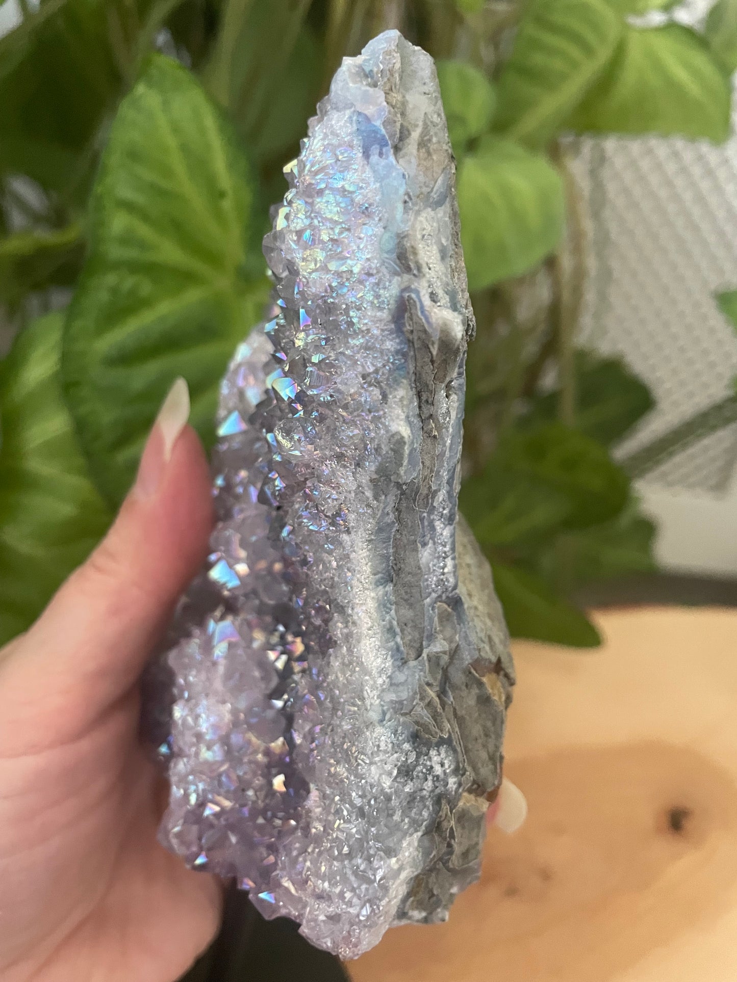 Aura Amethyst Geode on Stand - 600g - 21.5cm x 8cm