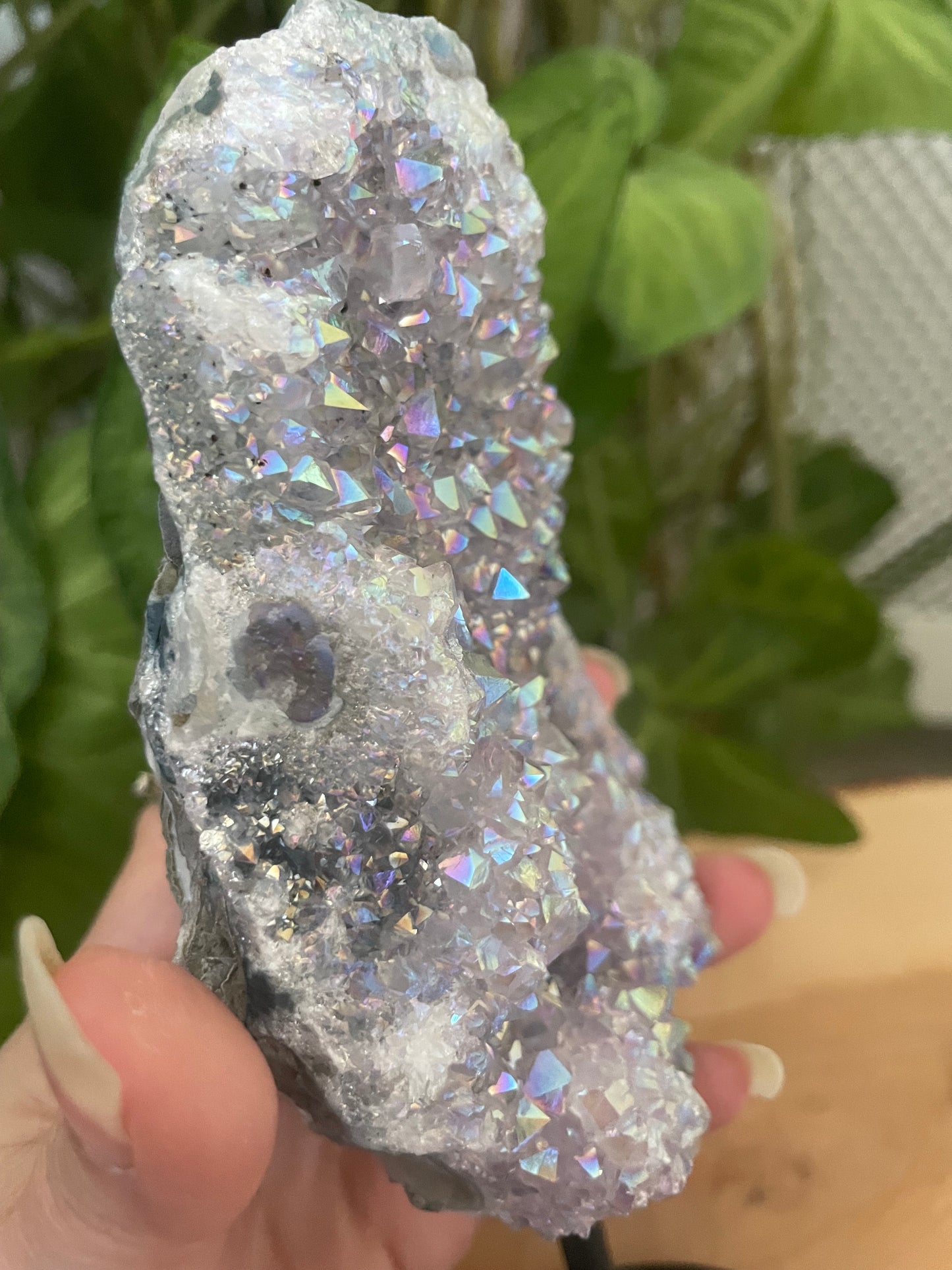 Aura Amethyst Geode on Stand - 600g - 21.5cm x 8cm