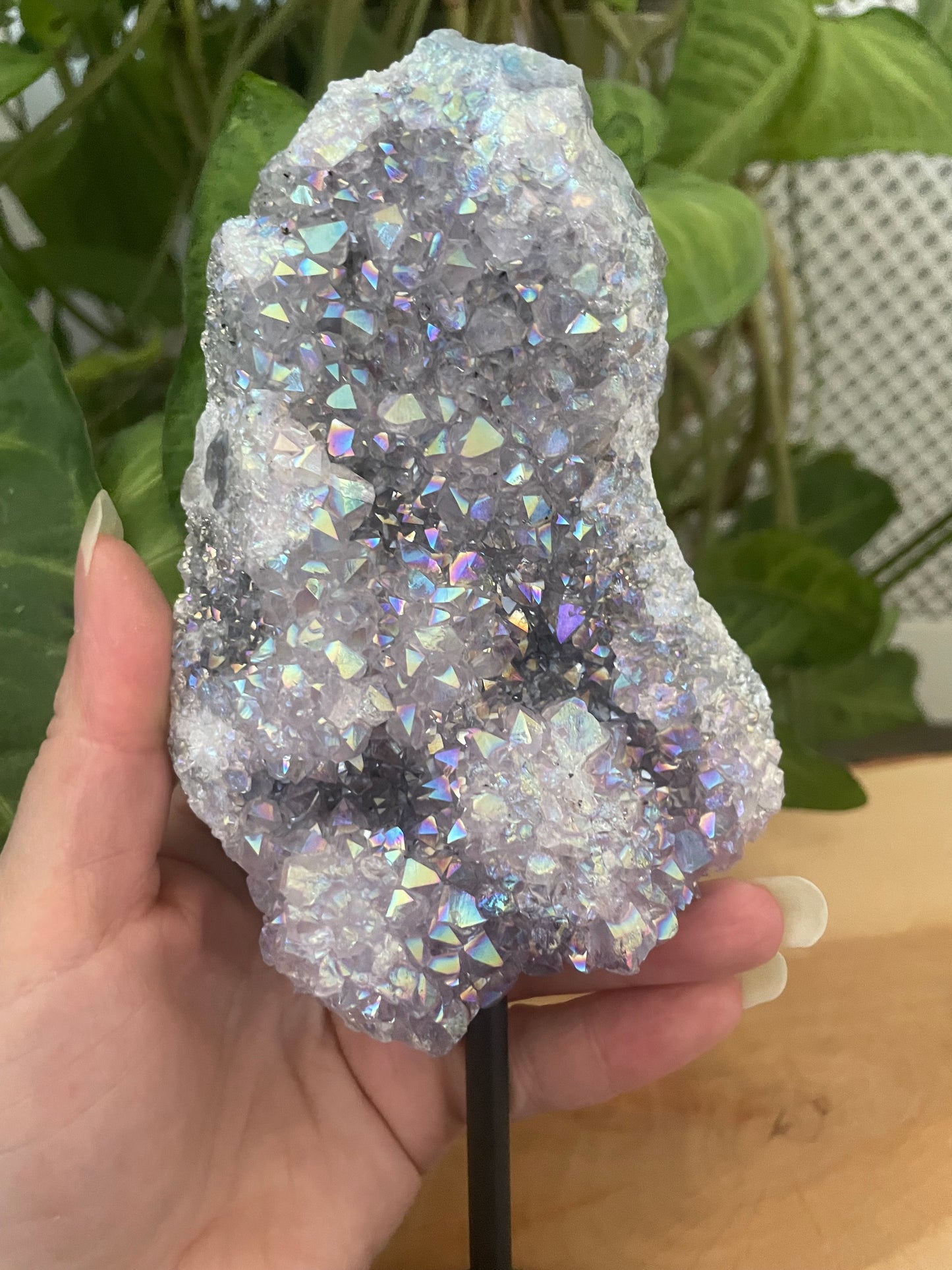 Aura Amethyst Geode on Stand - 600g - 21.5cm x 8cm