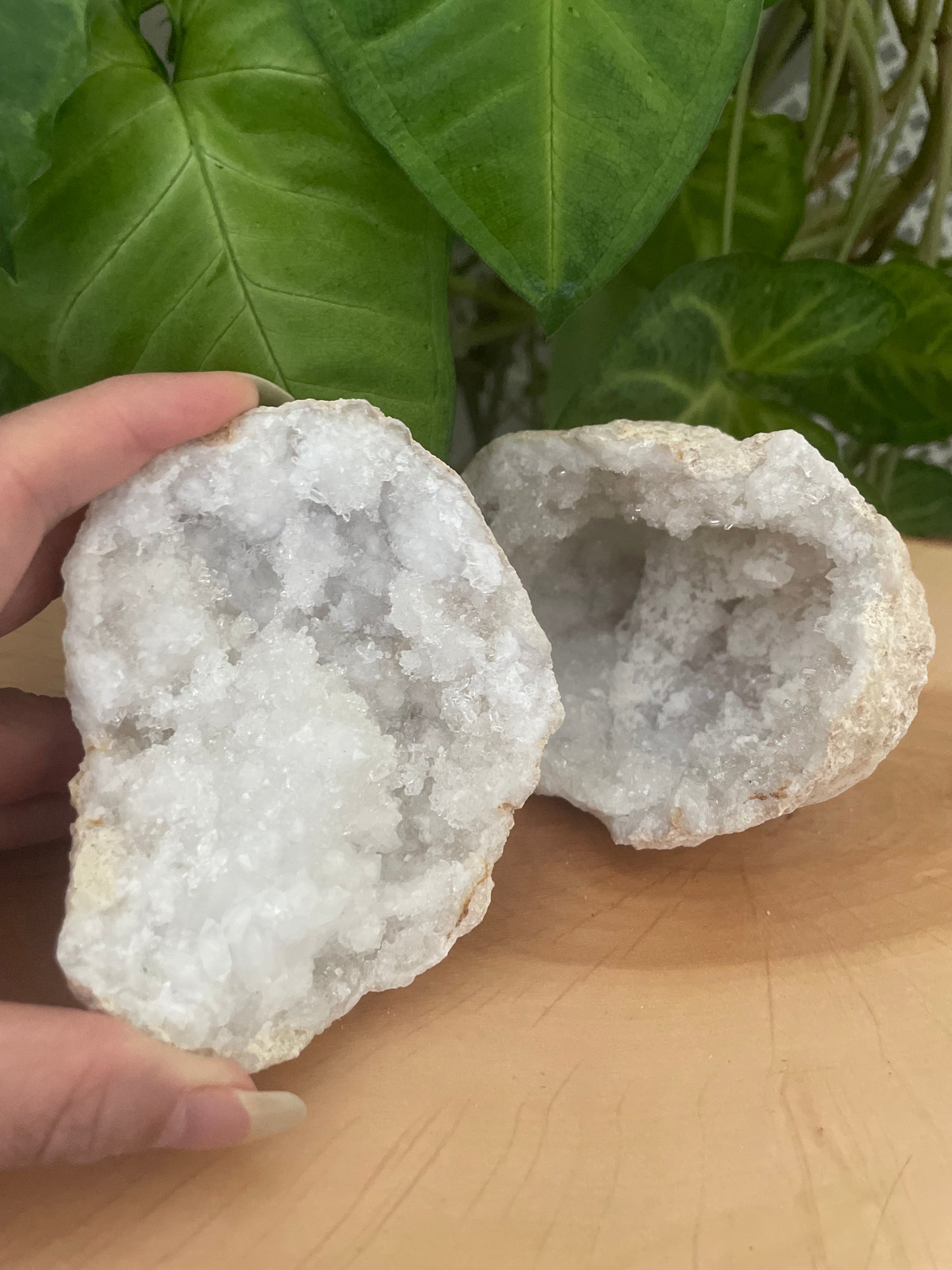 Crystal Quartz Geode Pairs