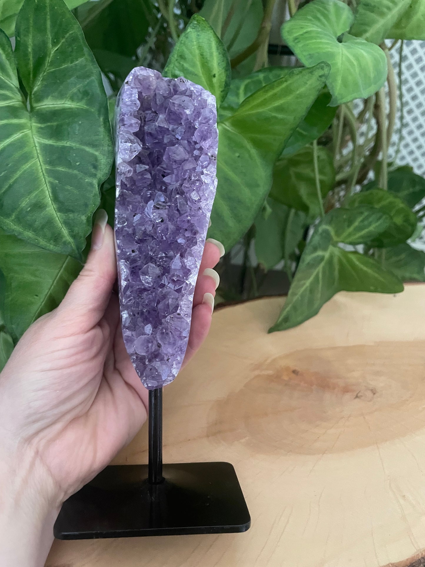 Brazilian Amethyst on Stand - H 19.8cm, W4.5cm - 640g