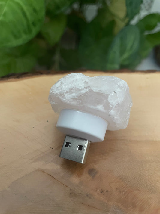 Rose quartz mini usb light