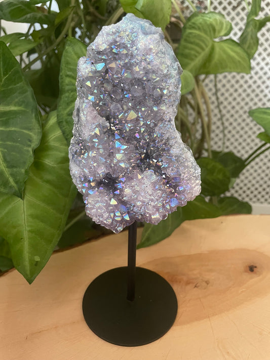Aura Amethyst Geode on Stand - 600g - 21.5cm x 8cm