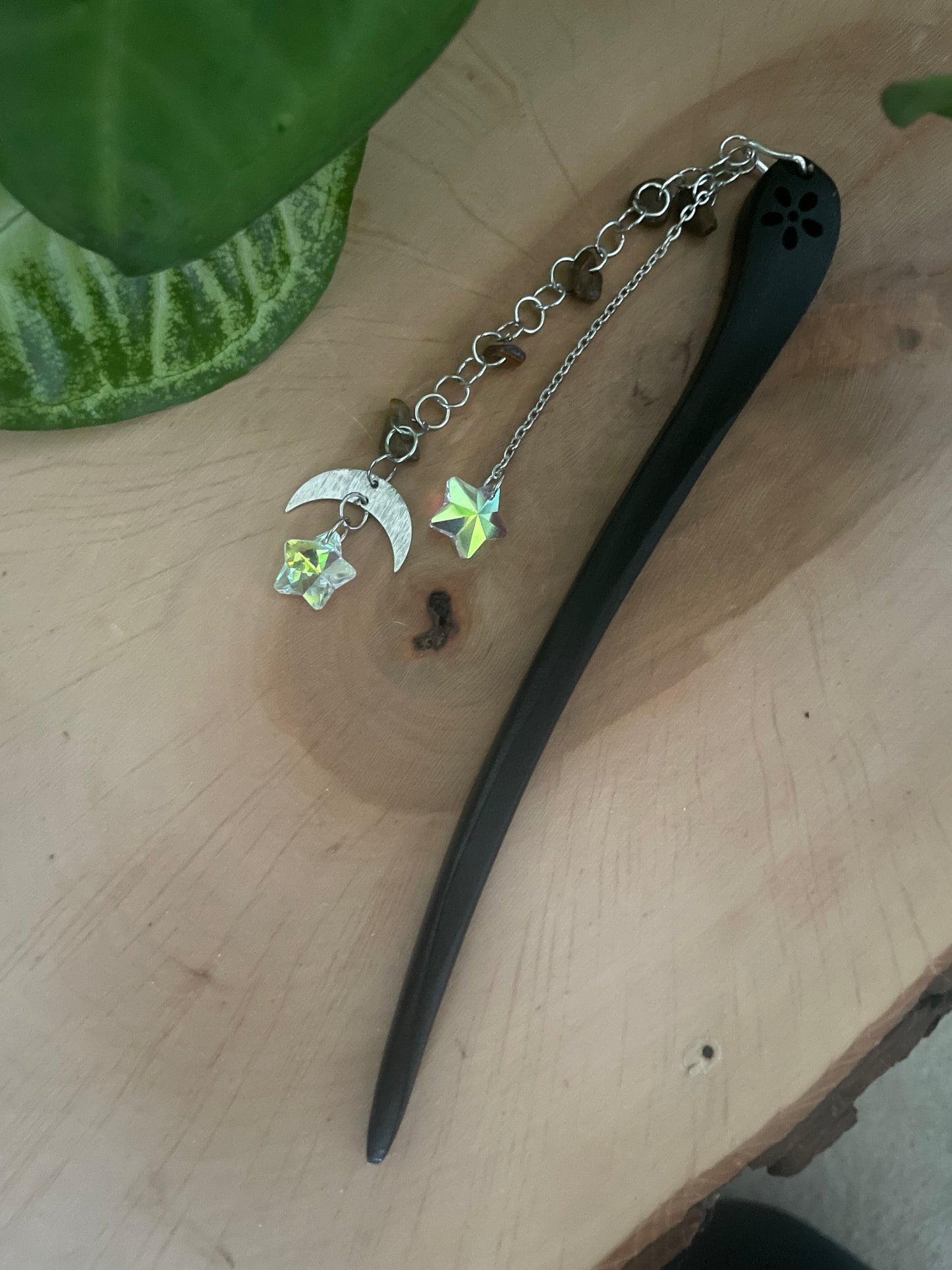 Handmade tiger eye hair stick