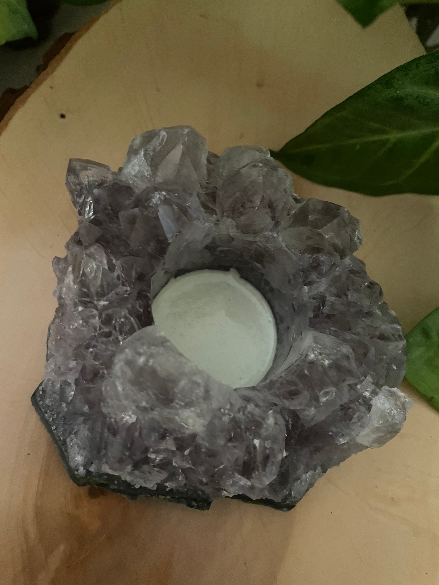 Amethyst tea light holder