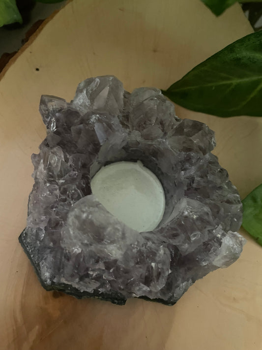 Amethyst tea light holder